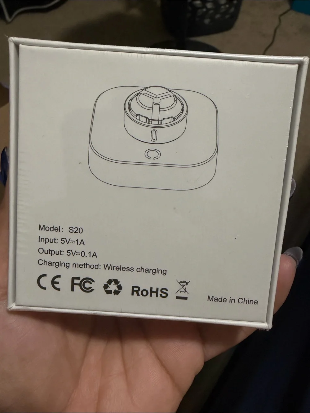 White Smart Ring Charger for Oura Ring 5 - Portable Charging Cradle